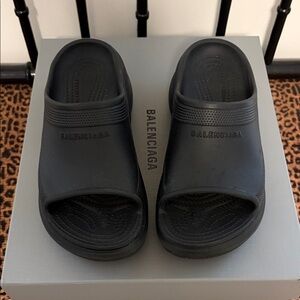 EUC Balenciaga Crocs Pool Slide - Size 37, Black